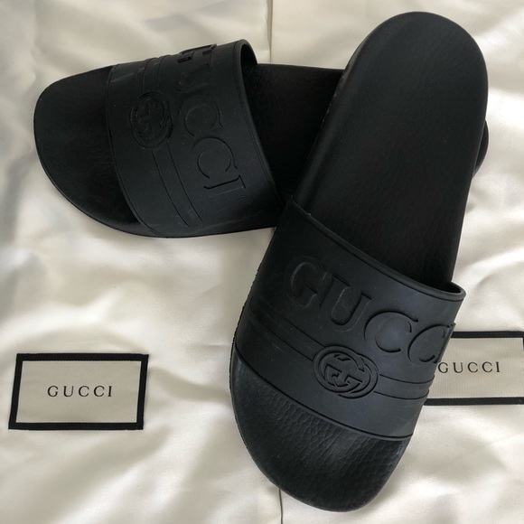 Gucci Shoes - Rubber ST. Gucci Print Slides